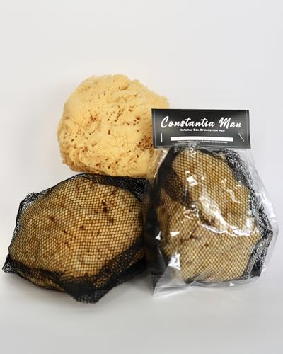 Natural Sea Sponge for Men - Extra Large 6-7 Inch Exfoliating Shower Sponge