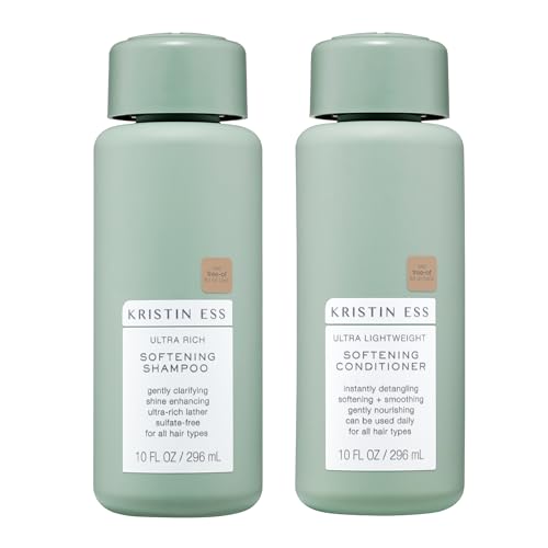 Kristin Ess Moisturizing Shampoo & Conditioner Set 10 oz Pack of 2 for Dry & Color-Treated Hair