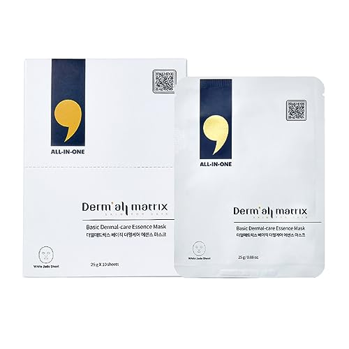DERM¡¤ALL MATRIX Basic Dermal-Care Essence Mask 25g x 10 sheets. Perfect adherence All-in-One Mask. Moisturizing. Soothing. Full of Moisturizing Essence. Give skin some rest.