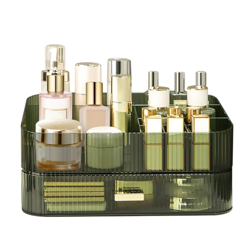 Large Capacity Makeup Organizer with Stackable Drawers and Compartments