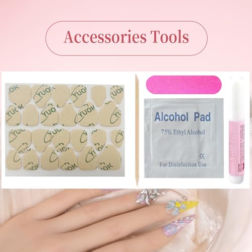 Press on Nails Handmade Nails Cornflower Winks Cute Manual Fake Nails for Women Party Holiday Photo Size M