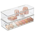 Stackable Makeup Storage Organizer Box - Clear Bathroom Vanity & Drawer Holders - 2 Pack