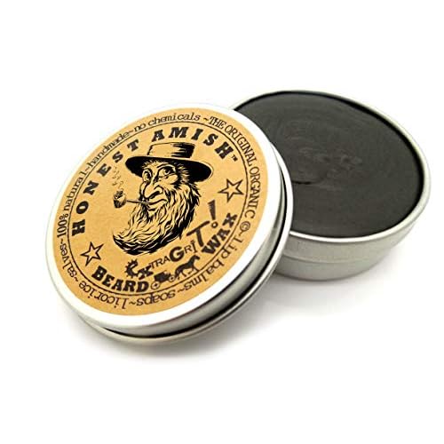 Honest Amish Extra Grit Beard Wax - Natural and Organic - Hair Paste and Hair Control Wax - 2 ounce (Pack of 2)