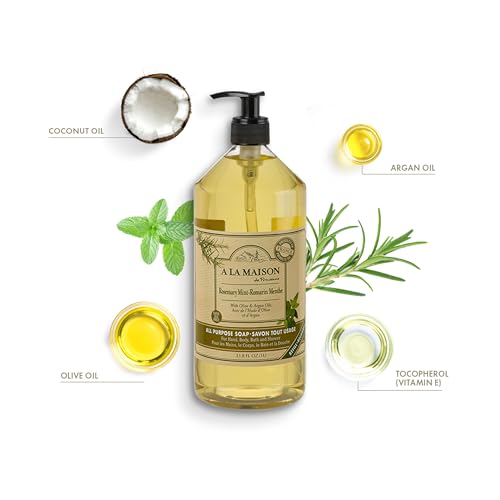 Rosemary Mint Hand Wash - Natural French Liquid Soap with Essential Oils