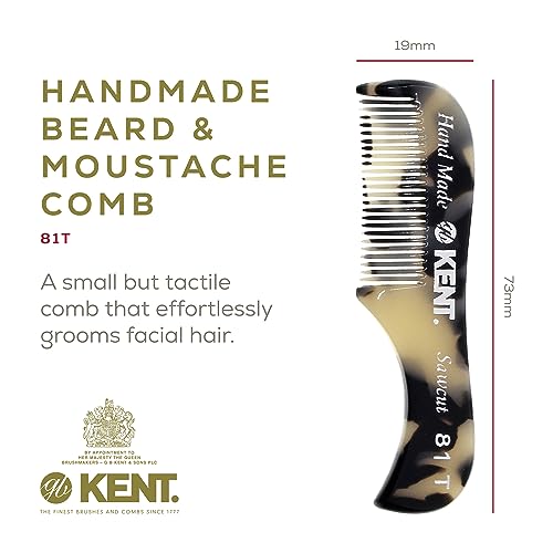 White Tokyo Men's Fine Tooth & Beard Pocket Comb Set - Travel Grooming Kit