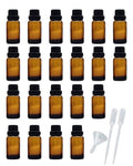 20ML Amber Glass Bottle Set - Small Essential Oil Vials with Cap & Reducer, 50 Pack