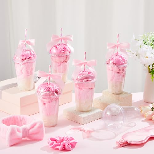 Ninitial 84 Pcs Pink Sleepover Party Supplies Set for Girls - Gift Kit with Cups, Masks & Accessories - Variation of 84 Pink