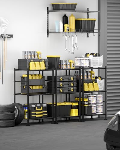 3-Tier Metal Wire Shelving Unit - Adjustable Slim Storage Rack, Black, 18.2 x 12.3 x 30.4 Inches (Variation: 3 / 18.2" x 12.3" x 30.4")