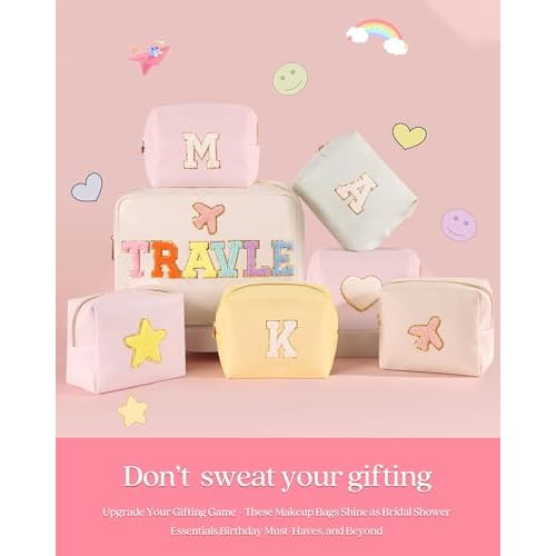 Pocmimut Birthday Gifts for 3 4 5 6 7 8 9 10 11 12 13 Year Old Girls,Personalized Makeup bag Cute Cosmetic Pouch Birthday Gifts for Girls Daughter Sister Friend Girlfrend,L