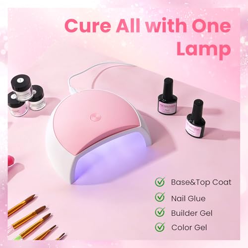Deciniee Bling Pink Acrylic Nail Kit with Drill, UV Lamp & Accessories for Beginners