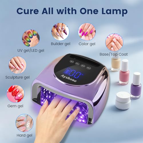 Rechargeable UV LED Nail Lamp 96W Gradient Purple - Professional Gel Curing