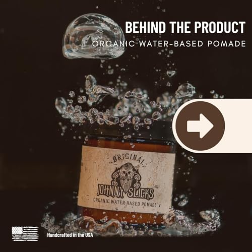 Johnny Slicks Rugged Water Based Pomade for Men - 4 oz - Organic Hair & Beard Styling
