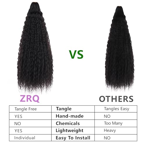 Pre-Looped Micro Brazilian Curly Crochet Hair 24 Inch - Pack of 8, Color 1B#