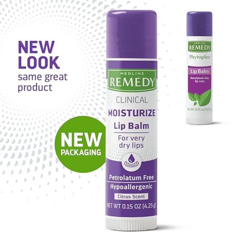 Medline Remedy Clinical Lip Balm, Citrus Scent, Moisturizing, Hydrating, Nourish, Nutrient Rich, Soothing Natural Oils, Revitalize, Comforting, Skin Conditioners, 0.15 oz Stick (Pack of 6)