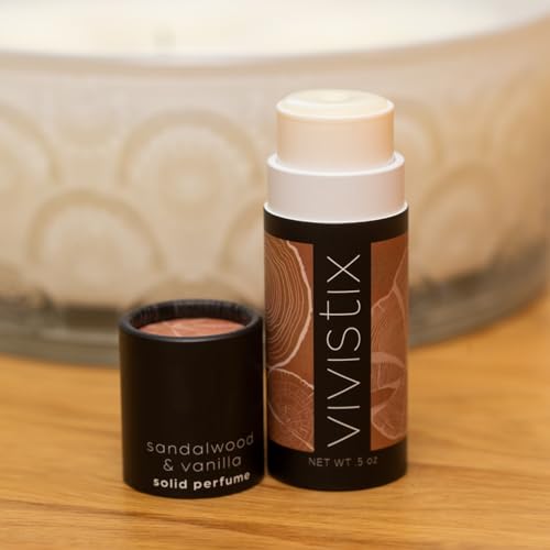 Vivistix Solid Perfume Stick - Sandalwood & Vanilla Travel Fragrance, Paraben-Free