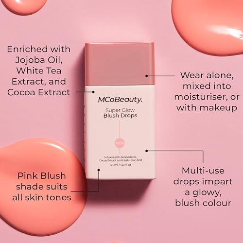 MCoBeauty - Super Face Bundle - Super Glow Bronzing Drops, Super Glow Blush Drops & Souffle Dream Moisturizing Cream - Vegan, Cruelty-Free Cosmetics - Pack of 3 - Christmas Gifts, Stocking Fillers