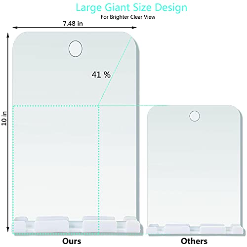XoYo APHUIME Large Fogless Shower Mirror, Includes 1 Adhesive Hooks, Anit-Fog Shower Mirror, Shower Makeup Shave Mirror, Frameless Shower Mirror, Wall Hanging Mirror