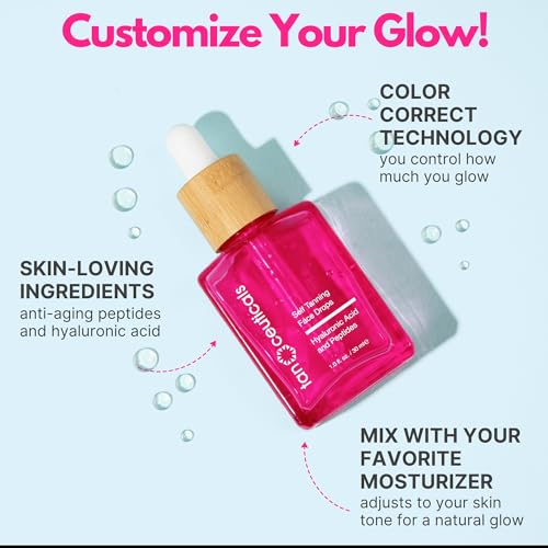 Tanceuticals Self Tanning Drops for Face - Gradual, Natural Glow, Vegan, Cruelty-Free, Anti-Aging Peptides