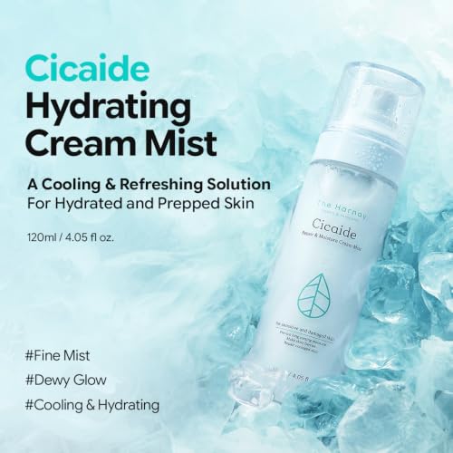 The Harnay Cicaide Hydrating & Soothing Facial Mist – Korean Makeup Prep & Setting Spray, 4.05 fl oz