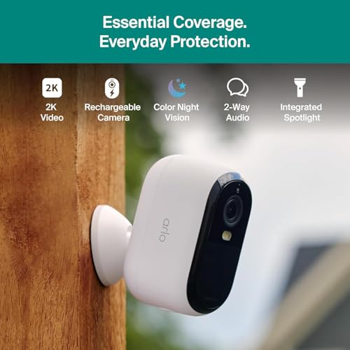 Wireless Outdoor Security Cameras 2-Pack with Battery, Color Night Vision, Two-Way Audio, Person & Vehicle Detection, White – 2 Cameras + 1-Month Secure Plan Trial