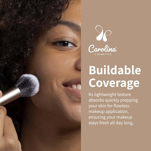 Carolina Cosmetics - Plant-Based Foundation in Palm Shade - Hydrating, Pore-Minimizing & Buildable Coverage - Vegan, Non-GMO, Gluten-Free, Paraben-Free- Sun Protection - 1Fl Oz
