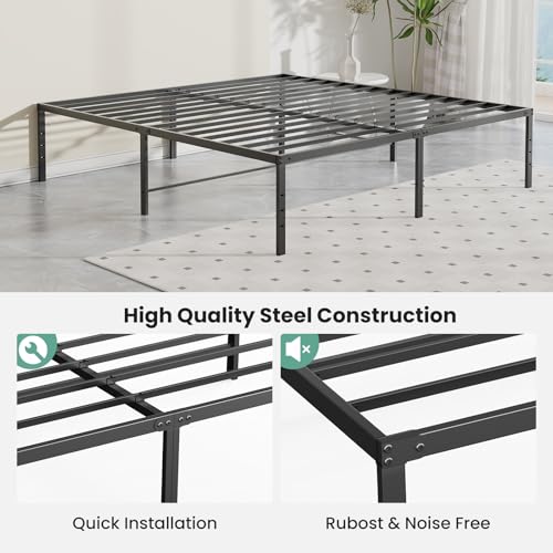 DUMOS Queen Bed Frame 18 Inch Metal Platform Bed Frame - Modern & Durable
