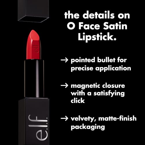 e.l.f. Satin Lipstick - Richly Pigmented, Nourishing, Long-Lasting Lip Color