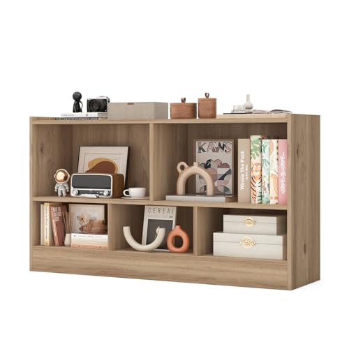 GIANTEX Natural 5-Cube Bookcase Freestanding 2-Tier Open Shelving
