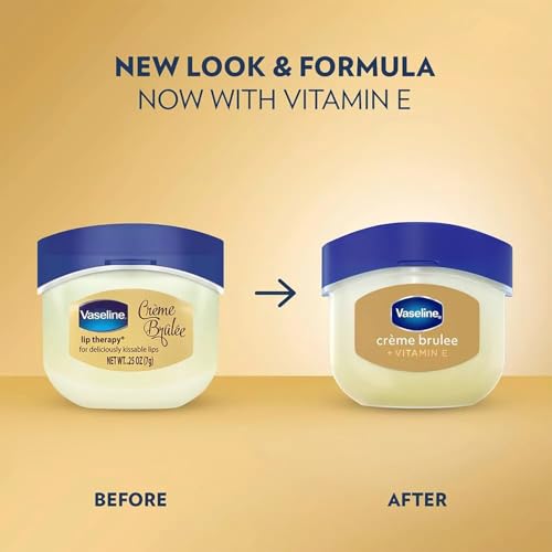 Vaseline Lip Therapy Creme Brulee Mini 12-Pack - Moisturizing Lip Balm for Soft, Healthy Lips