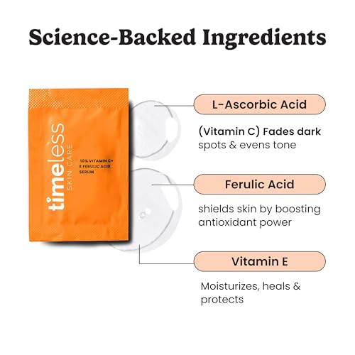 Timeless Vitamin C 10% & E Ferulic Acid Serum Vegan 28 Pouches - 0.03 Fl Oz Each