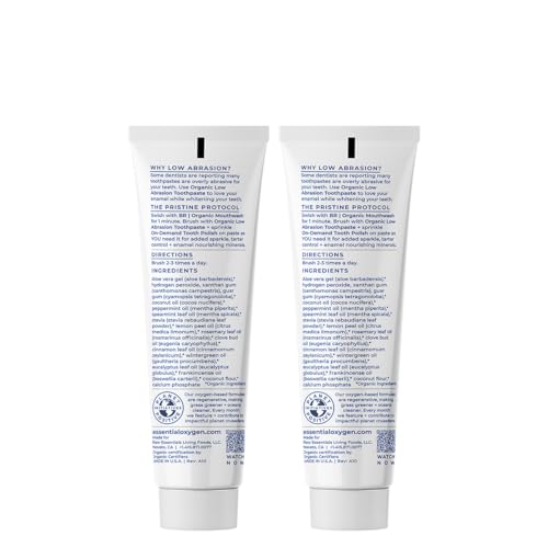 Essential Oxygen Organic Toothpaste Pack of 2 - Whitening, Sensitive, Fresh Breath