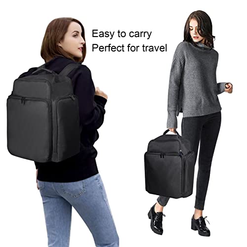Nail Polish Organizer Backpack Holds 108 Bottles(15ml - 0.5 fl.oz) and a Nail Lamp, with 3 Removable Storage bag for Nail Tech (Black)