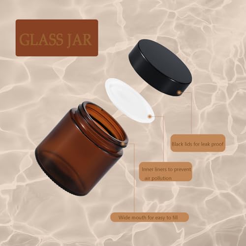 40-Pack 4 oz Amber Glass Jars with Lids - Small Airtight Cream Containers