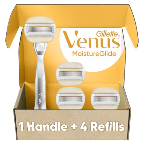 Gillette Venus MoistureGlide Women’s Razor 5 Count with Metal Handle & 4 Refills
