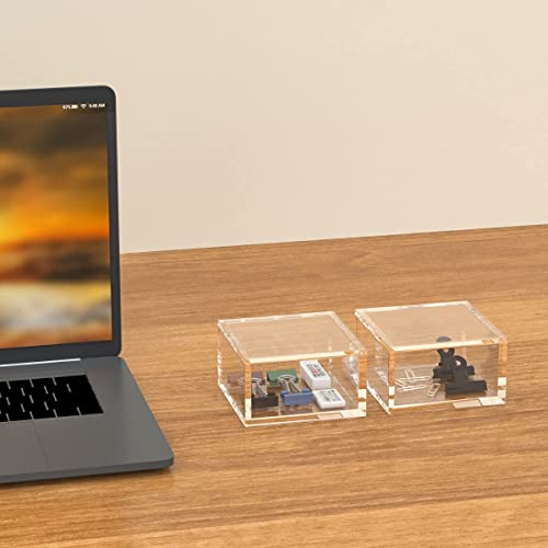 Acrylic Box with Lid - Medium Square Storage Case for Cosmetics, Jewelry & More
