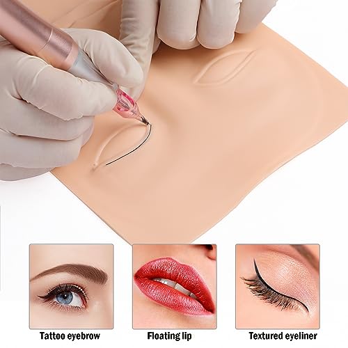 Beige Tattoo Practice Skin 10pcs for Face Permanent Makeup Silicone Skin Training