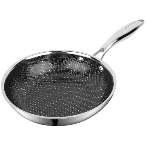 8 Inch Non-Stick Ceramic Frying Pan - Healthy Hybrid Stainless Steel & Ceramic