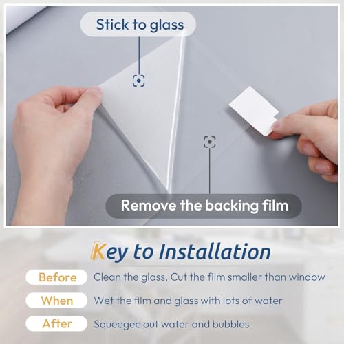 Rabbitgoo Frosted Glass Window Privacy Film - Pure Design, 29.5 x 393.7 Inches