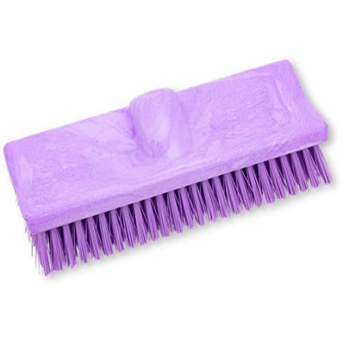 SPARTA 40423EC68 Plastic Floor Scrub Brush, Wall Brush, Equipment Brush With Nonabsorbent Bristles For Industrial Kitchens, Hospitals, Commercial Cleaning, 10 Inches, Purple