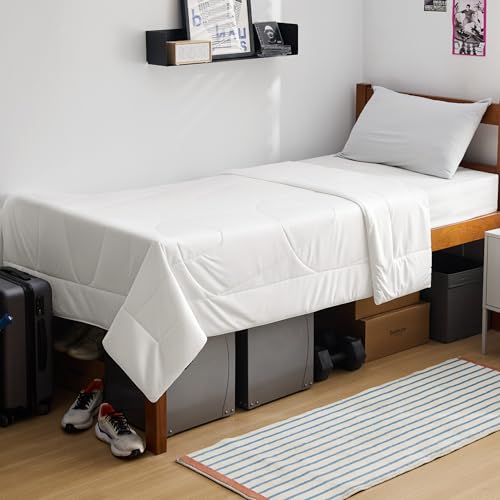 Cooling Comforter Twin Size - Breathable Moisture-Wicking Summer Blanket