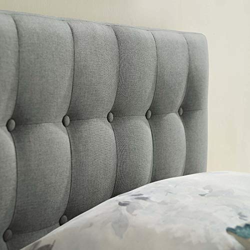 Modway Emily Tufted Button Linen Fabric Upholstered Twin Headboard in