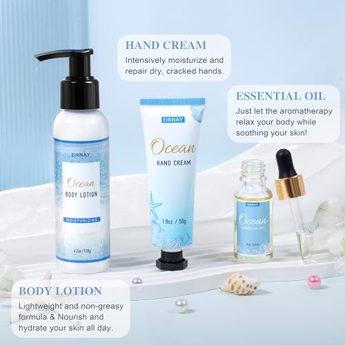 Gifts for Women, Spa Gifts Basket for Women, 12Pcs Ocean Bath and Body Gifts Set, Self Care Gifts for Mom, Wife, Girlfriend, Sister, Female Friends