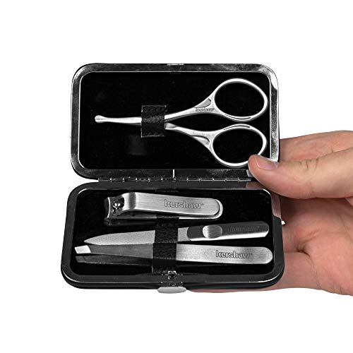 Manicure & Grooming Kit with Stainless Steel Tools and Case - Travel Friendly