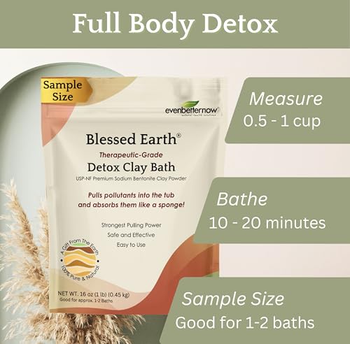 EvenbetterNow Blessed Earth Detox Clay Bath 16 oz | Therapeutic Sodium Bentonite