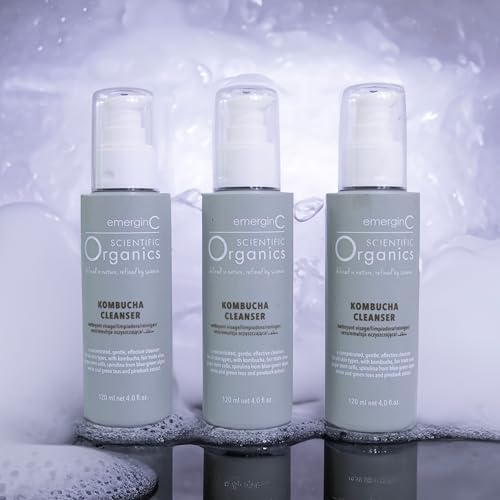 emerginC Scientific Organics Kombucha Cleanser - Nutrient Powerhouse Face Wash with Aloe Vera + Plant Stem Cells to Help Visibly Improve Skin Tone + Texture (4 oz, 120 ml)