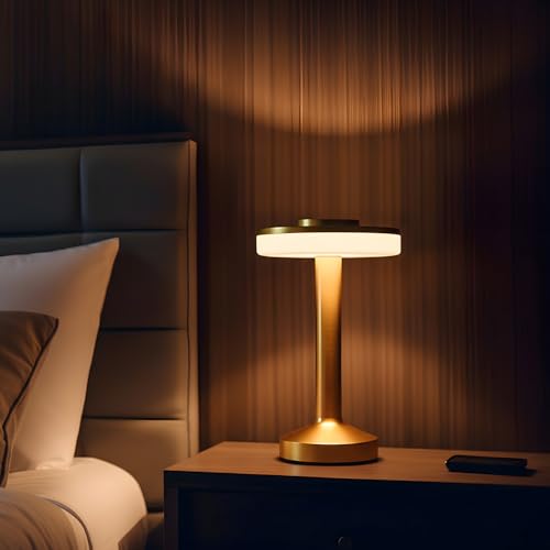 8 Pack LED Cordless Rechargeable Table Lamps - Gold, Portable & Touch-Controlled