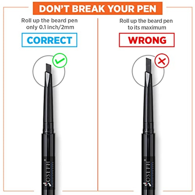 Beard Pencil - Dual-Ended Beard Filler for Men to Define & Fill Uneven Areas, Natural-Looking Barber Pencil with Spoolie Brush, Waterproof & Long-Lasting (Dark Drown)