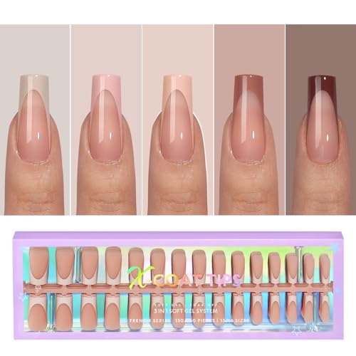 btartboxnails Long Square Nails with French Protection Duo Set