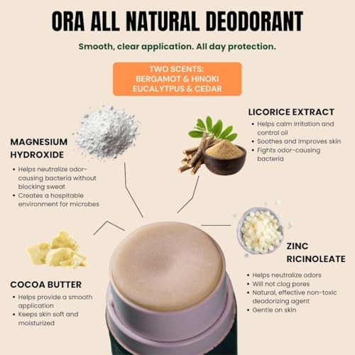 All Natural Deodorant Eucalyptus & Cedar - Aluminum & Baking Soda Free, Vegan, Long Lasting, Gentle for All Skin Types