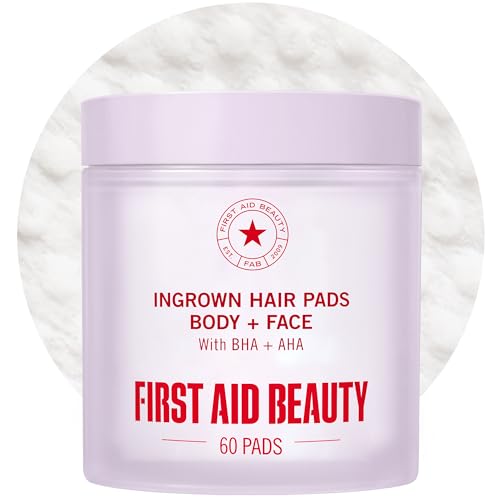 First Aid Beauty Ingrown Hair Pads with BHA and AHA - 60 Count Pack of 1